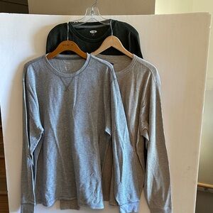 Old navy set of 3 waffle texture cotton Long Sleeve Shirts